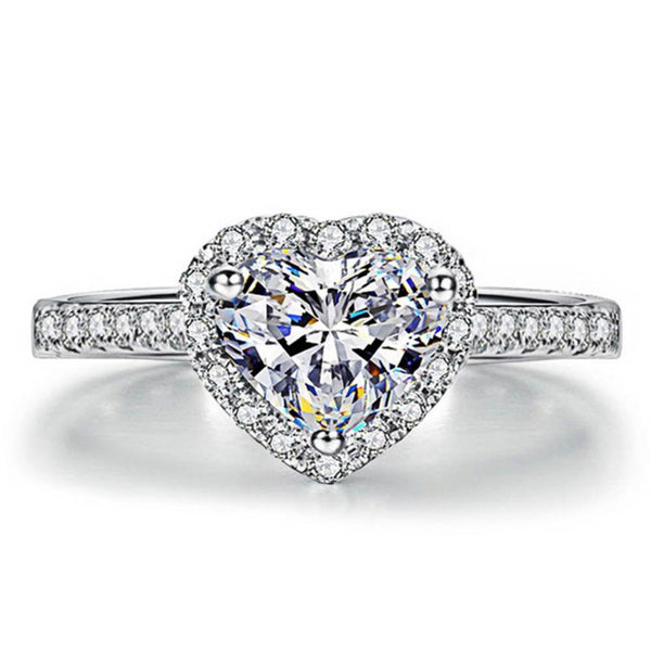 Diamond Studded Heart Ring