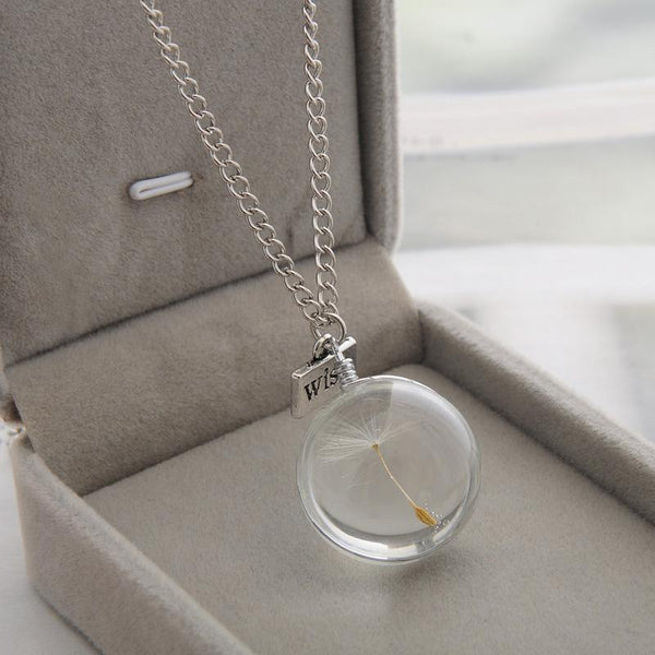 Dandelion Crystal Wish Necklace