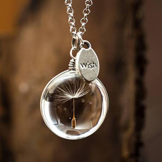 Dandelion Crystal Wish Necklace