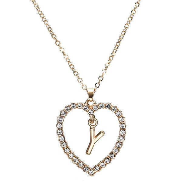 Valentine Heart Initial Necklace